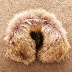 Cultivating Large Fur Collar Wool Cashmere Denim..