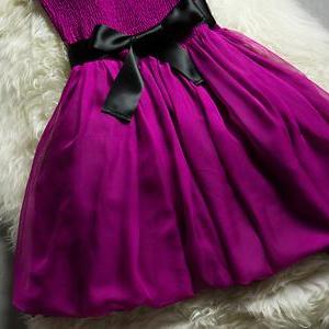 Bow Tie Pompon Dresses