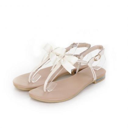 Leisure Fashion Leather Bow Sandals