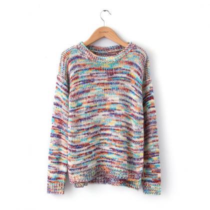 Color Knitting Sweater Coat Xuan